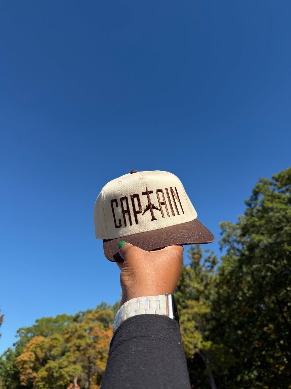 "CAPTAIN" Snapback (Mocha/Natural)