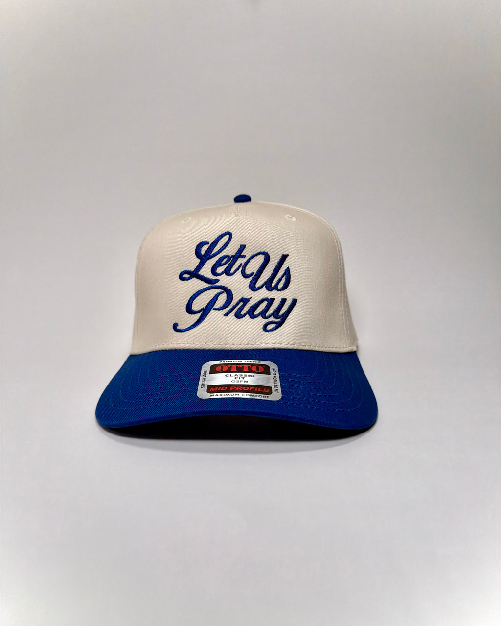"Let Us Pray" Snapback  (Royal Blue/Natural)