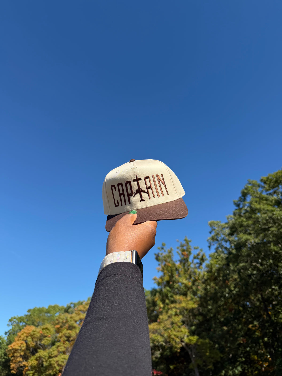 "CAPTAIN" Snapback (Mocha/Natural)