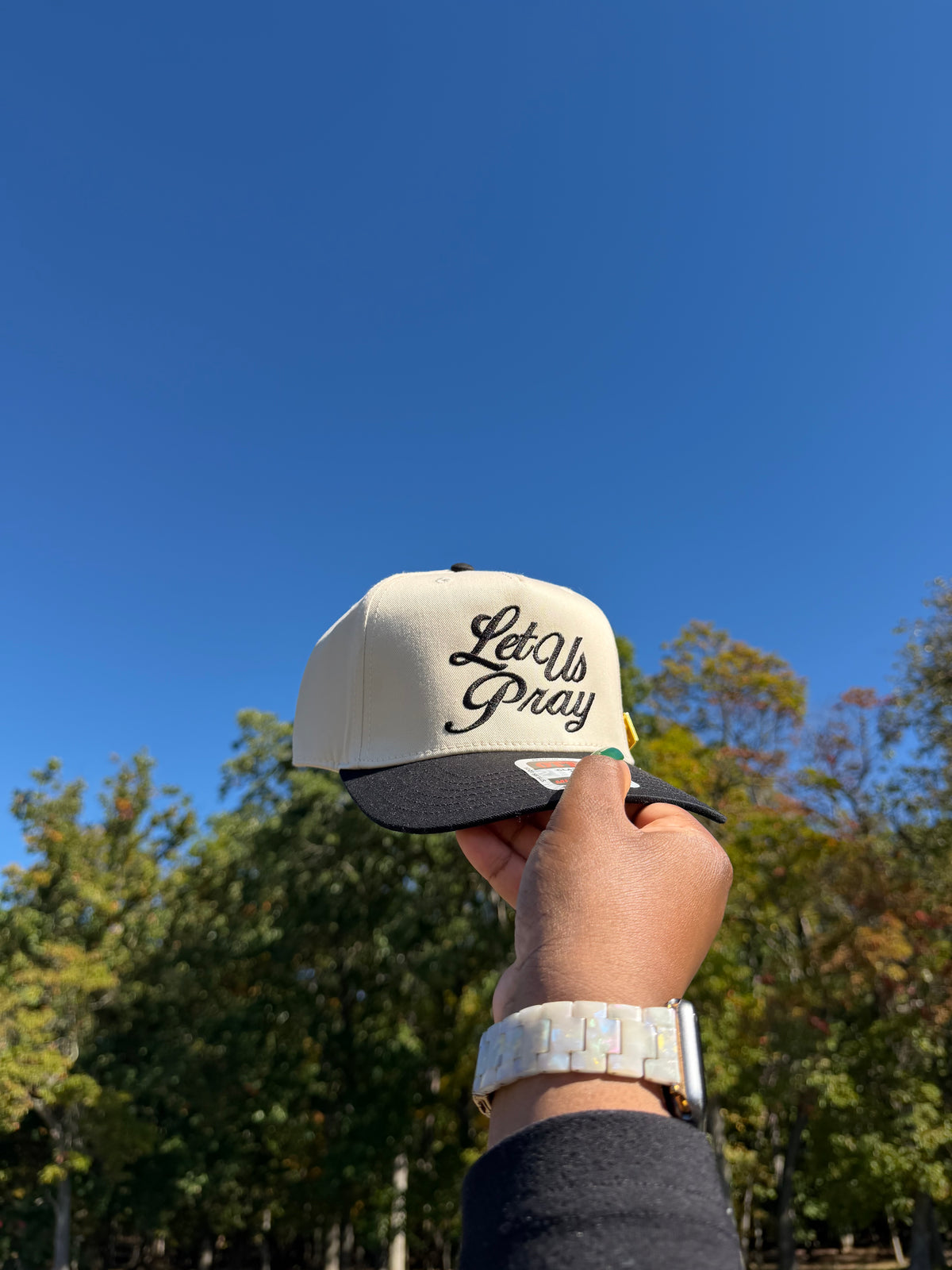 "Let Us Pray" Snapback (Khaki/Black)