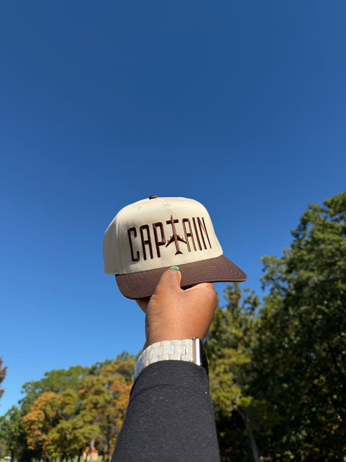 "CAPTAIN" Snapback (Mocha/Natural)