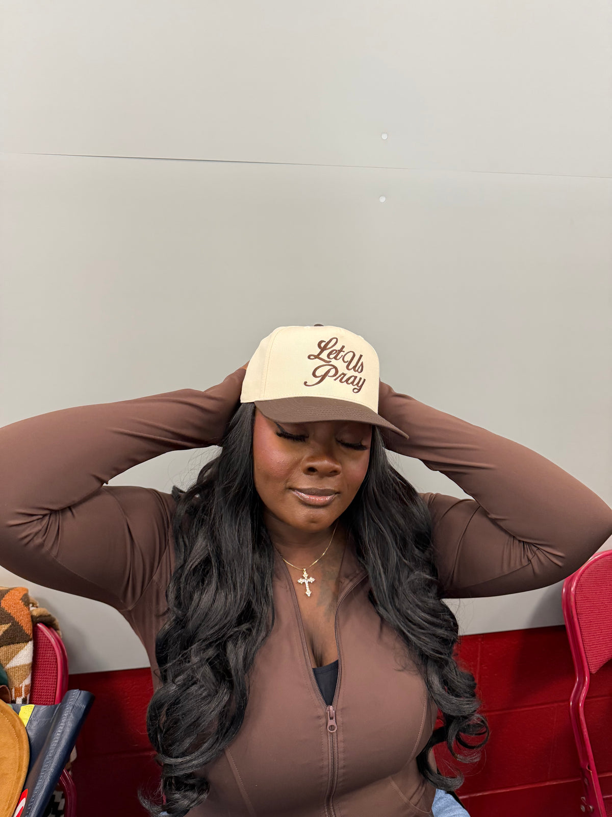 "Let Us Pray" Snapback (Mocha/Natural)