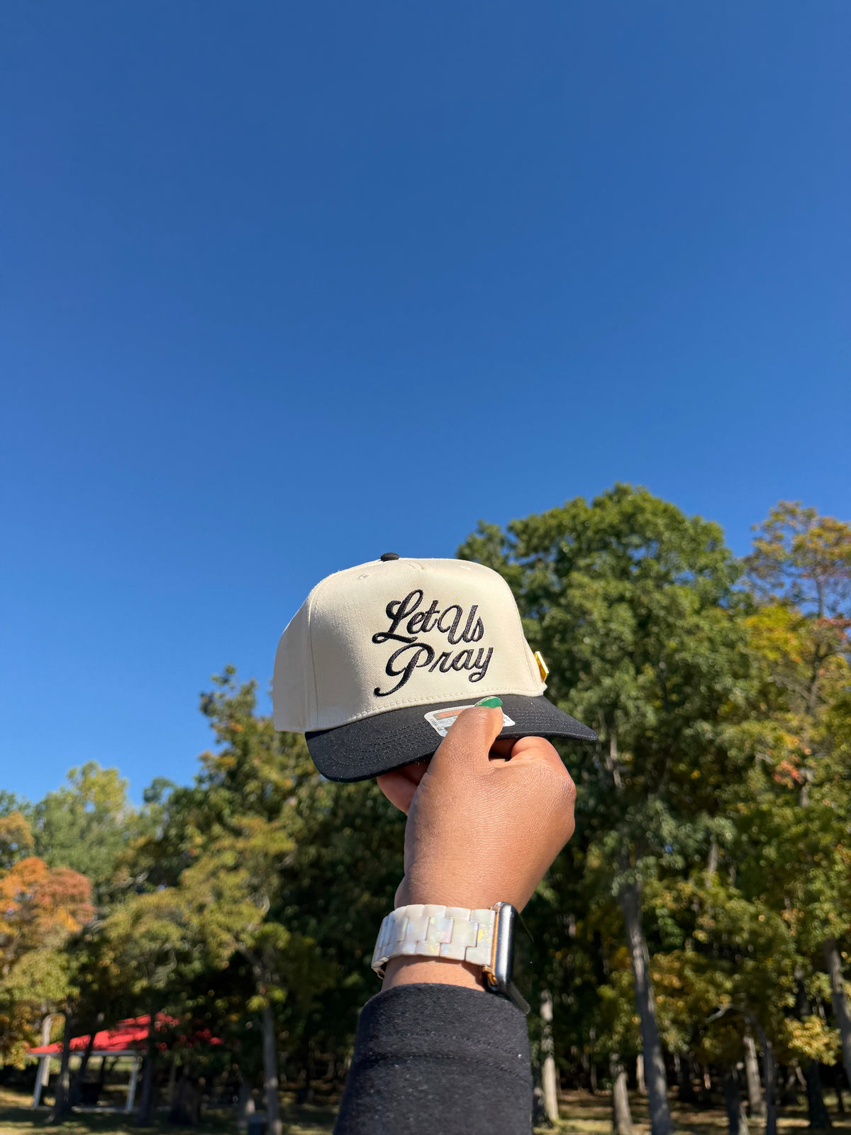 "Let Us Pray" Snapback (Khaki/Black)