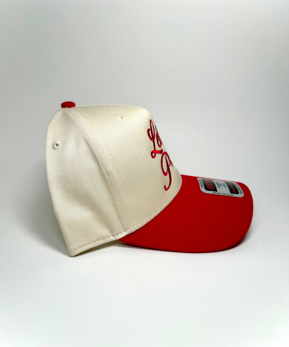 "Let Us Pray" Snapback- Red/Natural